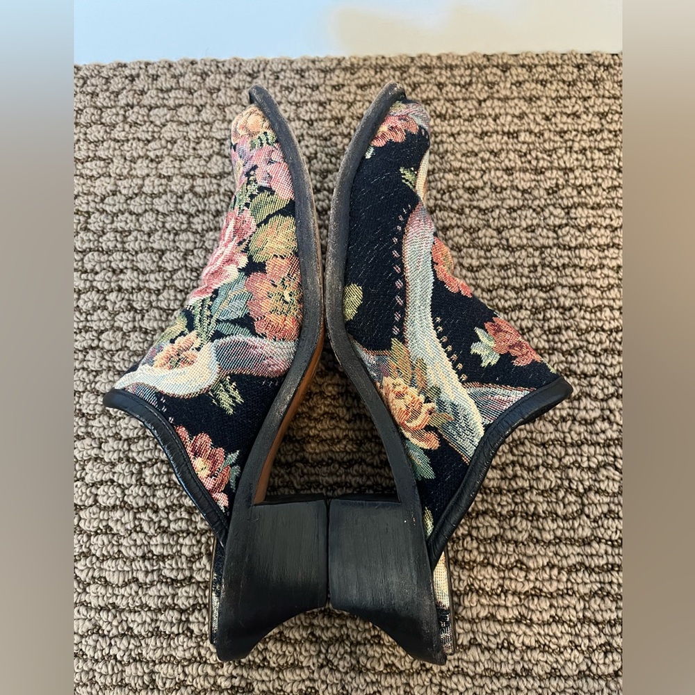 Greater LA vtg FLoral Tapestery Mule cottagecore boho granny dark romantic Sz 7 - Picture 6 of 12